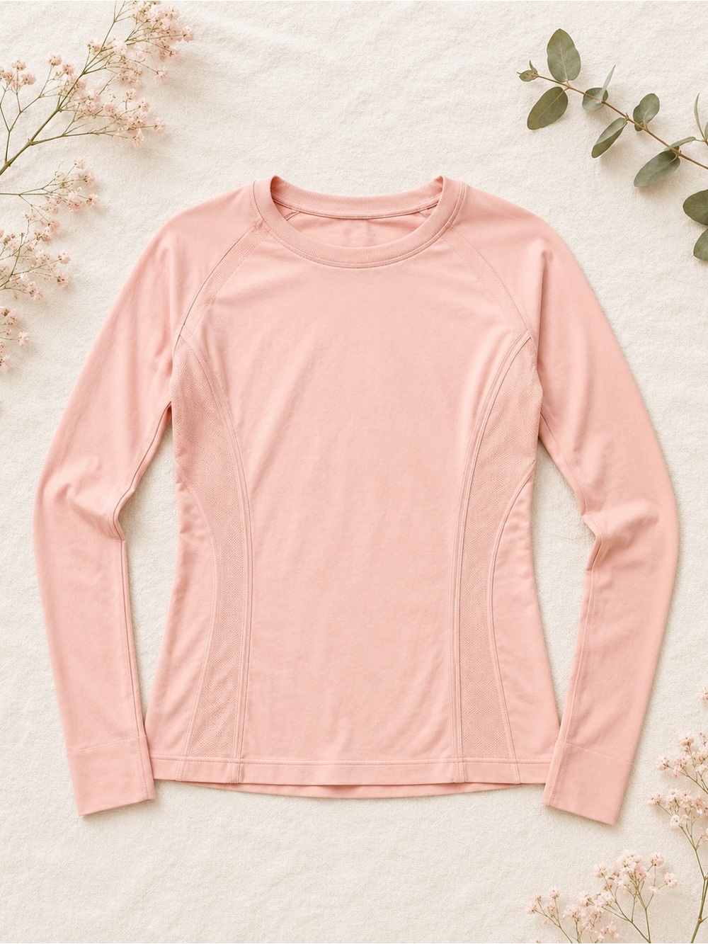 Light Pink Long Sleeve Athletic Top Similar to Swiftly Tech Material